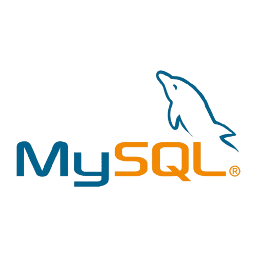 MySQL logo representing a powerful and widely-used open-source relational database management system